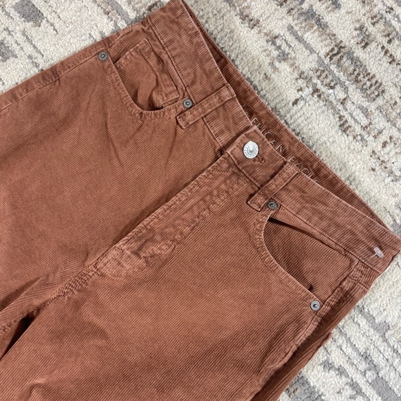 American Eagle Brown Corduroy Highrise Skinny Pants Size 2 Long - Picture 4 of 12